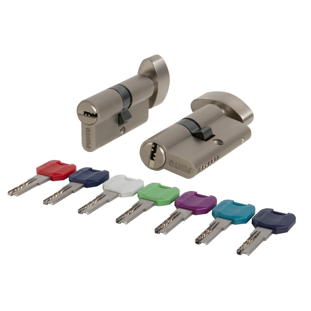 Фото Цилиндровый механизм MaxPro7002Knob65mm(25+10+30) SN никель 7key с вертушкой